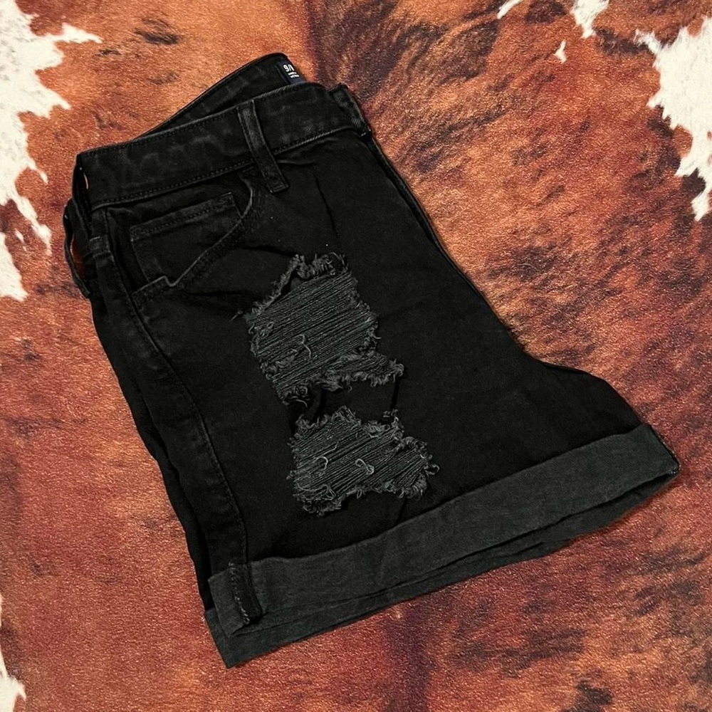Hollister Black High-Rise Denim Shorts